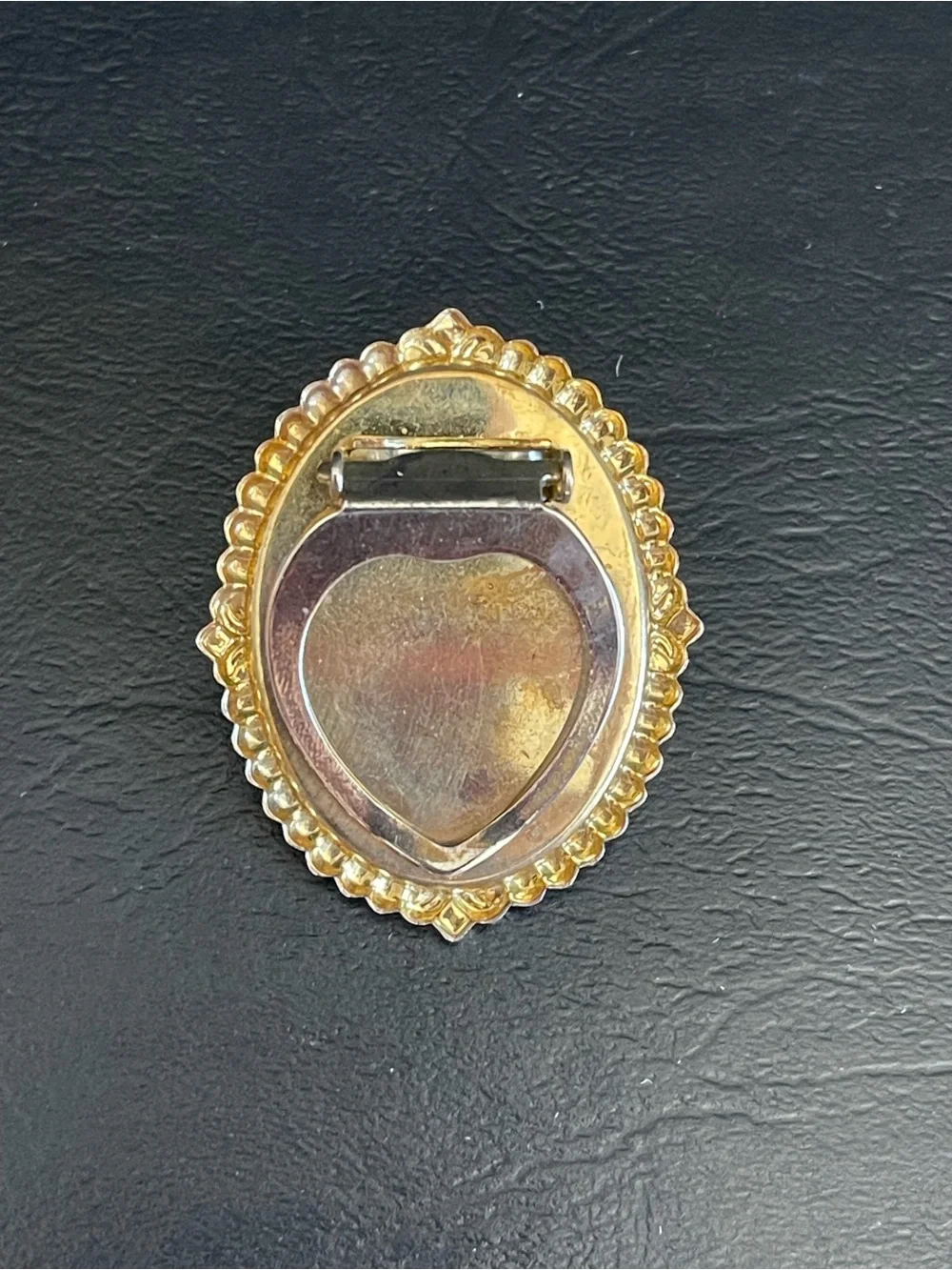 Vintage Floral Cameo scarf clip brooch.
